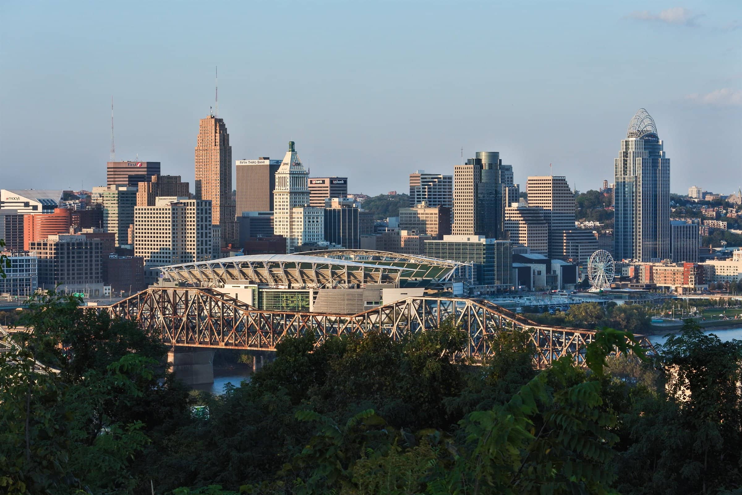 Downtown Cincinnati skyline and riverfront