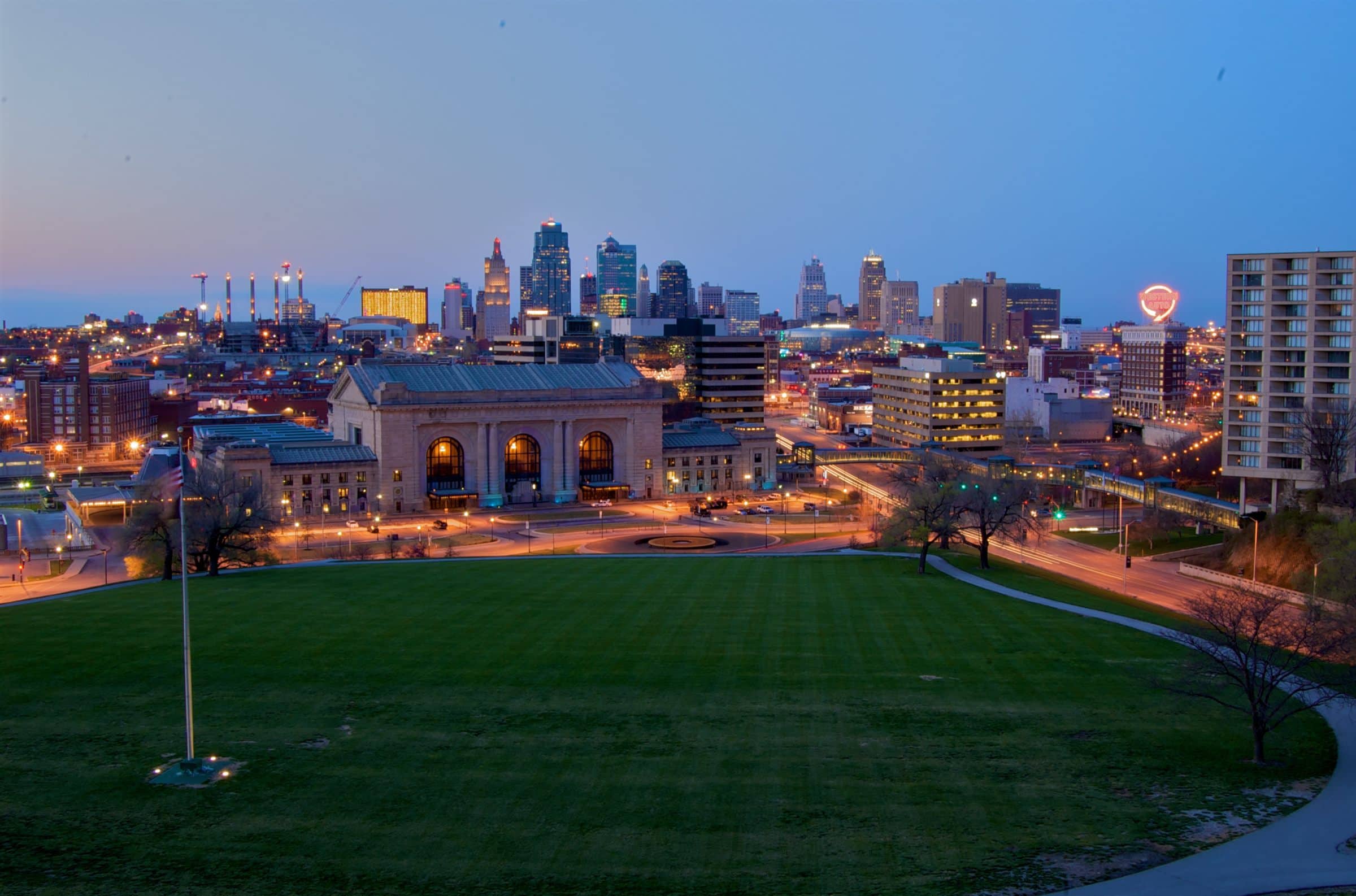 Kansas City skyline at dusk