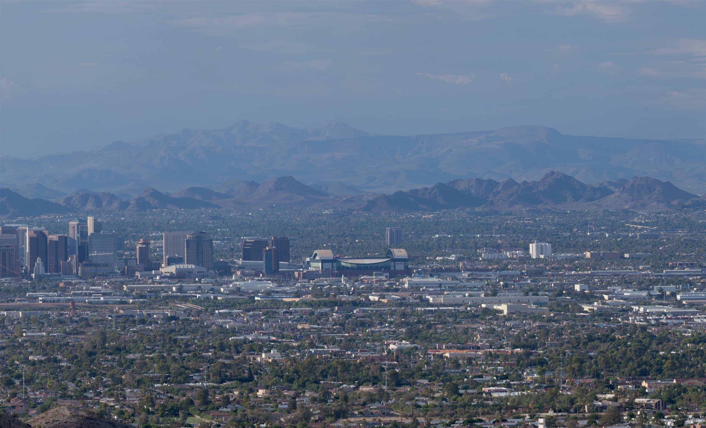 Phoenix skyline with mountain backdrop